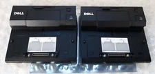 Pair of Dell K07A E-Port Docking Station w/ VGA and DVI Cables + AC Adapter