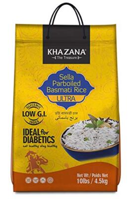 Authentic Ultra Long Parboiled Basmati Rice by in 10 lb Bag - Aromatic and Fl...