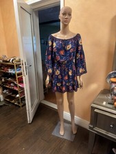 blue romper large . New Never Worn Beautiful Floral On Off Shoulder .
