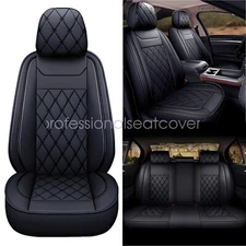 5-Seats PU Leather Car Seat Cushion Cover Front+Rear Cushion Full Set For Nissan