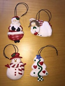Lot Of 4 Clay Dough Christmas Ornament Decoration Tree Trim Embellishments Ebay