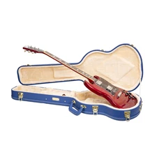 Crossrock Wooden Case for Gibson SG Electric Guitars-Security Lock-Vibrant Blue