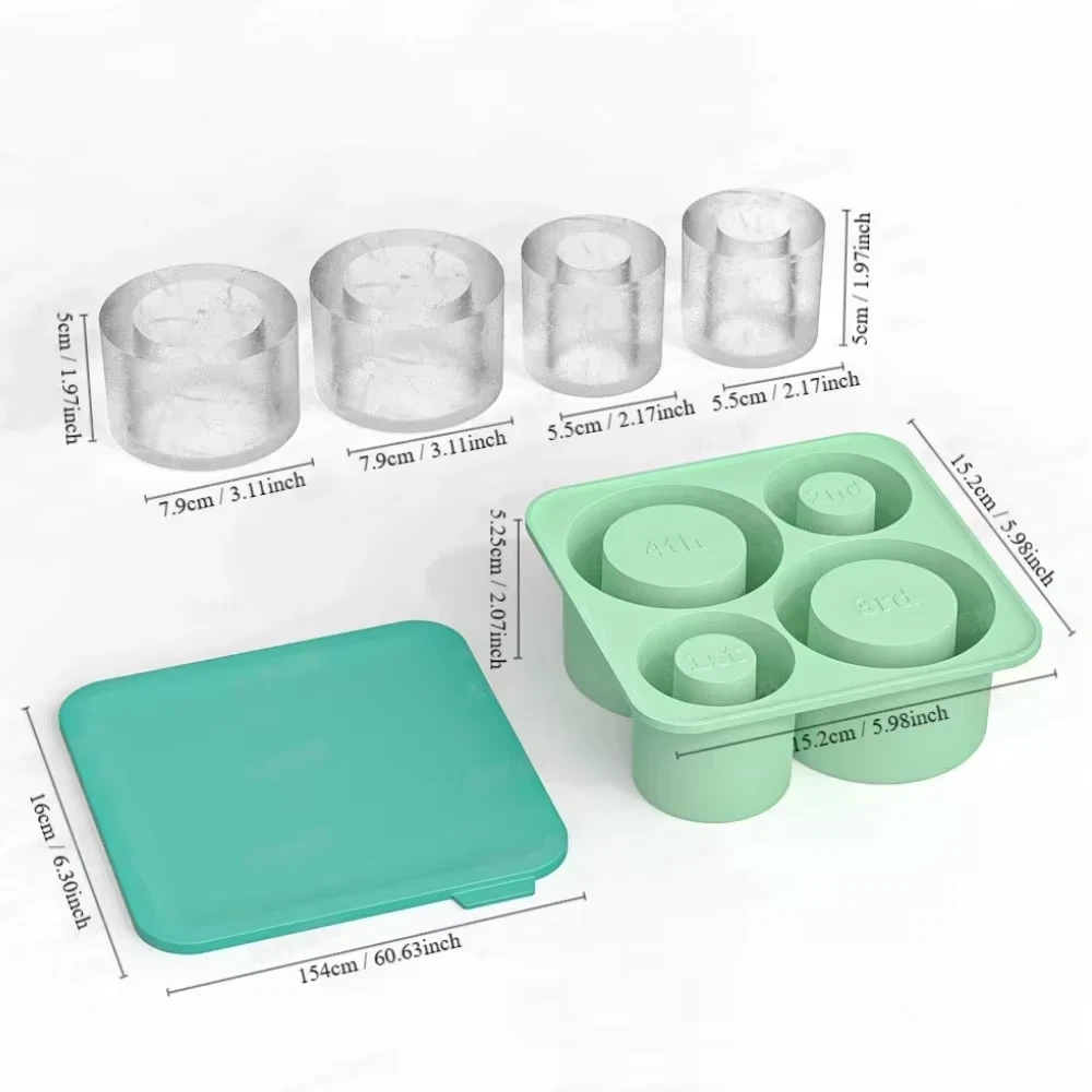 Tumbler Reusable Silicone Ice Mold For Ice Drink 4 Pcs