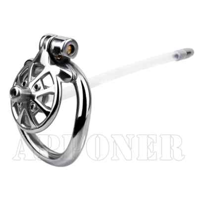 Spike Sissies Male Chastity Cage with Removable tube Sounding Plug Lock Sadism