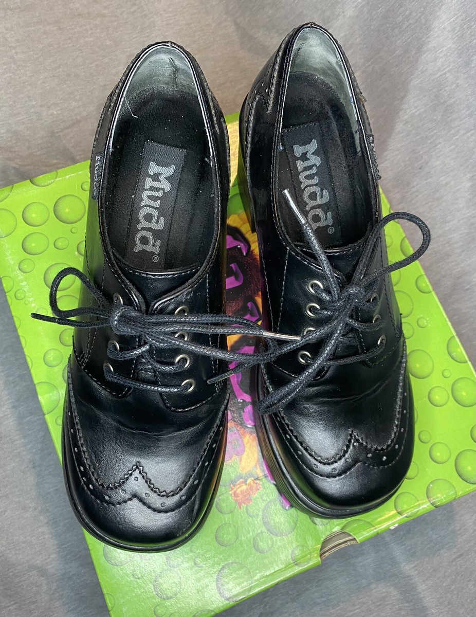 靴 tornado mart leather shoes y2k grunge Tornado Mart @tornadomart.official Black Leather Back-Zip