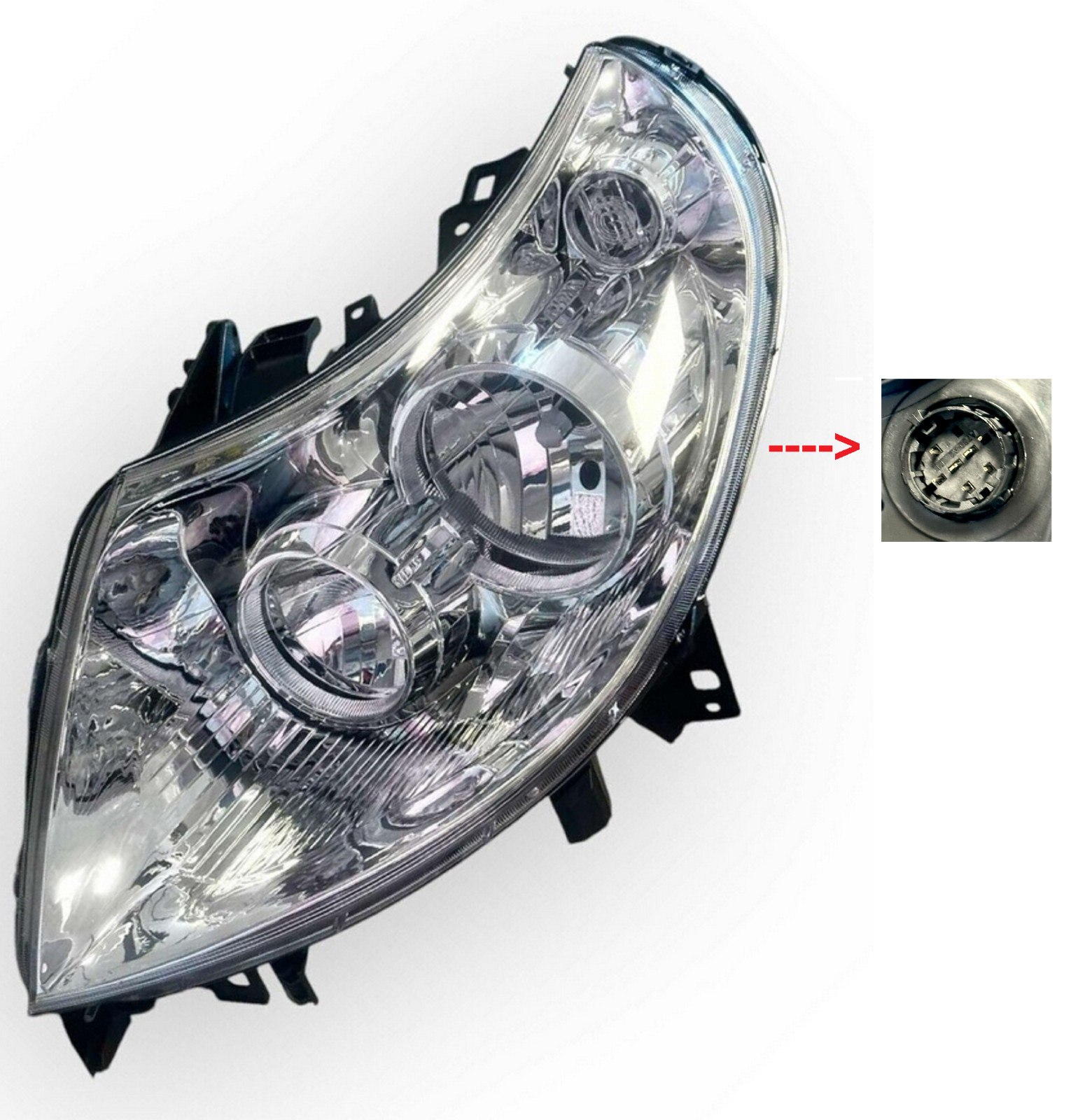 Phare avant gauche Citroën Jumper 2010-2014 avec correcteur électrique de portée H7