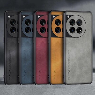For OnePlus 12 12R 1+11 1+Ace2 Pro Nubuck Leather Fabric Coated hard case cover