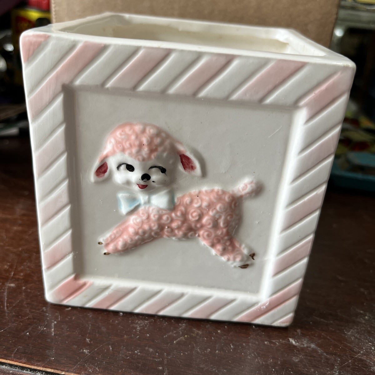 Vintage Napco Originals Giftcraft Square Baby Planter Lamb