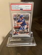 Pete Alonso Autographed Trading Card Graded PSA 10, Prospect Card, Bowman Topps 