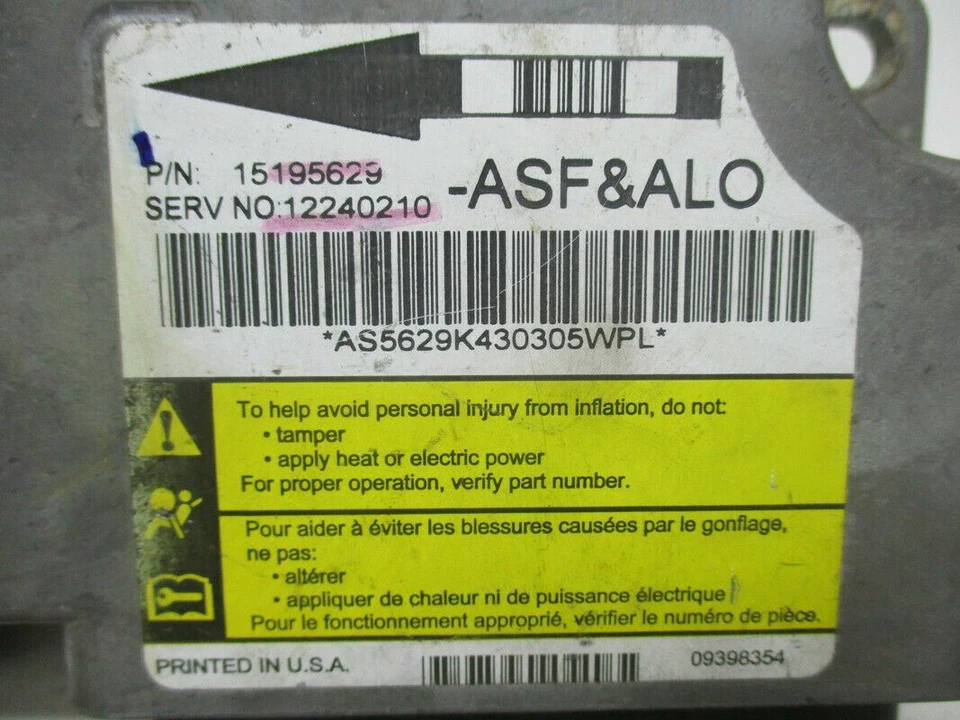 NY779-21 2005 2006 TRAILBLAZER EXT ENVOY RAINIER AIR BAG CONTROL COMPUTER MODULE - Изображение 2 из 2