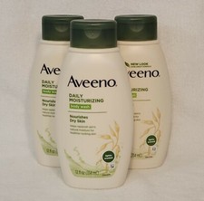 Lot of 3 Aveeno Daily Moisturizing Body Wash Nourishing Oatmeal 12 fl oz