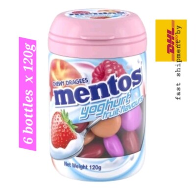 Mentos Chewy Dragees Yoghurt Fruit Flavours 6units x 120g-Fast shipment by DHL