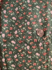 Florals On Green Springs Industries Cotton Fabric 2 Yards x 45