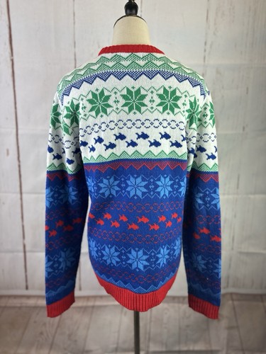 Blizzard Bay Ugly Christmas Sweater Unisex Shark Size L - Picture 4 of 6