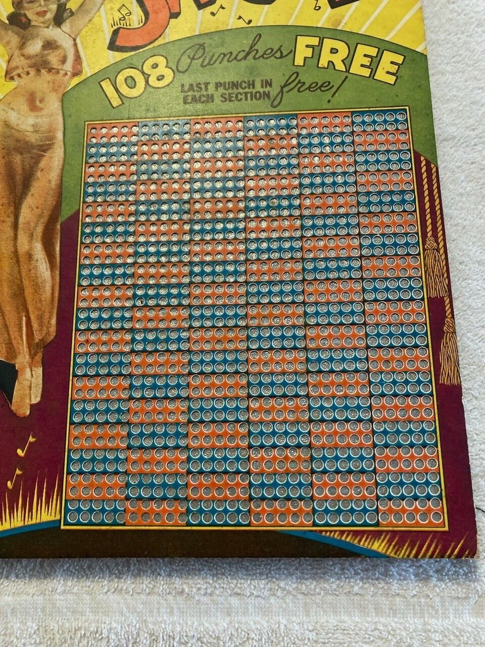 Vintage Punch Board Jingles Pin Up Slot Machine Gambling RARE Thick Board eBay