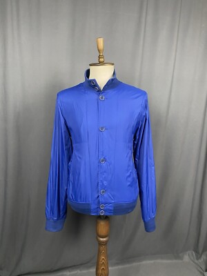 Alberto Aspesi Herren Bomberjacke Blau High Neck Größe 2XL