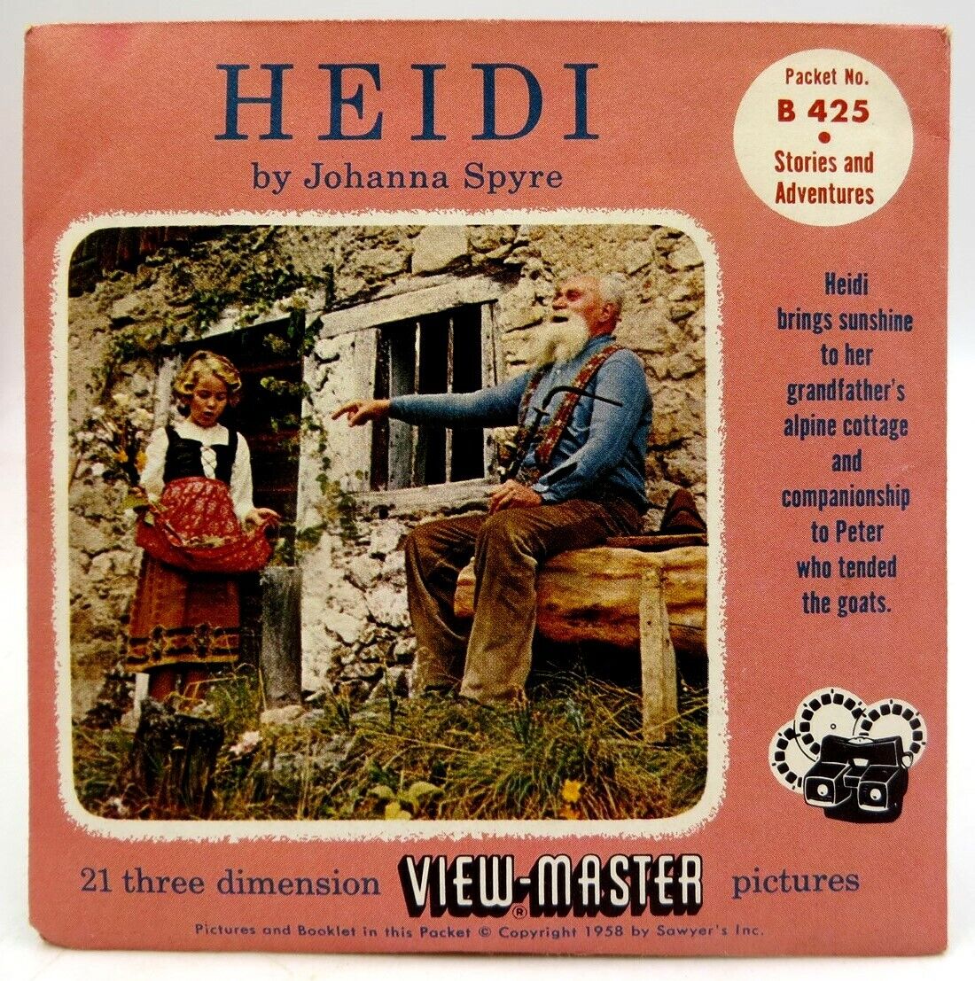 View Master B425 Heidi Vintage 1958 Ranking TOP5 Set 3 Reel Packet NE Translated S4