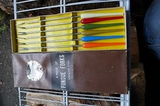 Set-6 Vintage FONDUE FORKS STAINLESS STEEL w BOX
