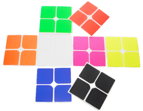 Replacement Stickers for your Rubik's Cube 2x2 Moyu Colors 8 Templates - Afbeelding 1 van 1