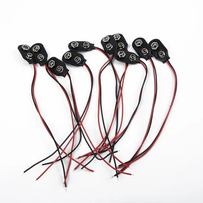 10Pcs Clips de Batterie Électrique 9V 15m Connecteur Support Clip Câble Fourni - Photo 1/4