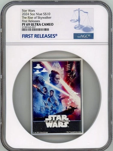 Star Wars The Rise of Skywalker 2024 $10 5Oz Silver Poster Coin Niue NGC 69 FR