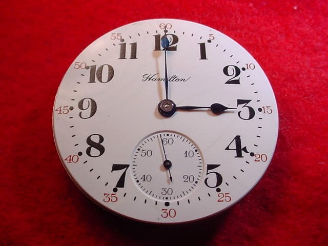 HAMILTON 16 SIZE HUNTING STEM SET 17 JEWEL POCKET MODEL 975 WATCH MOVEMENT! #300