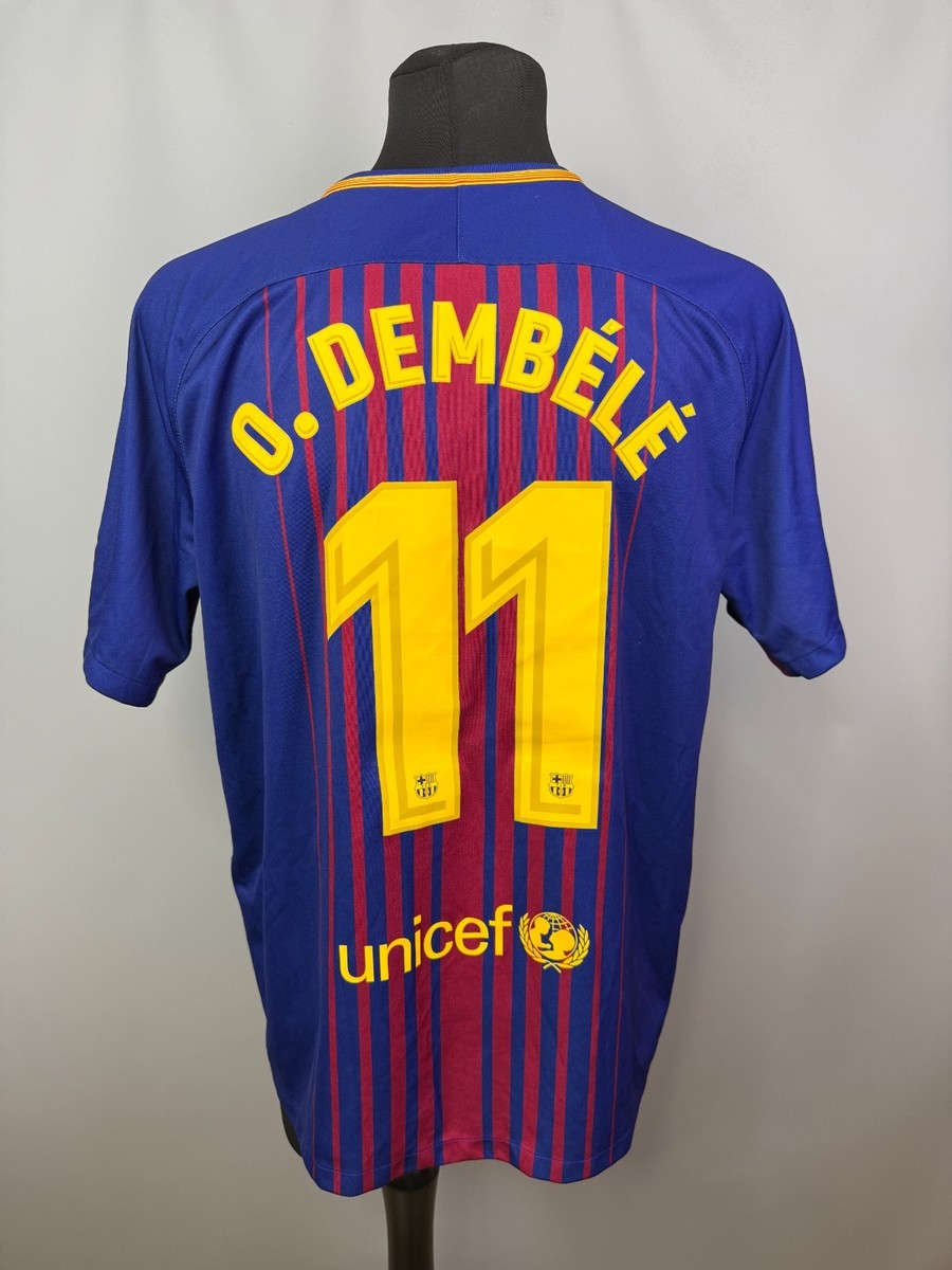 BARCELONA 2017 2018 DEMBELE HOME SHIRT FOOTBALL SOCCER JERSEY NIKE