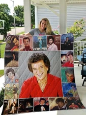 Personalized Conway Twitty Fleece Sherpa Quilt Blanket Gift for Fan