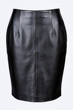 Lederrock Bleistiftrock aus ECHT Lammnappa knielang in schwarz