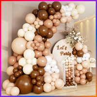 Ballon Girlande Braun Beige Weiß 109 StüCk Dekoration Geburtstag Baby Shower