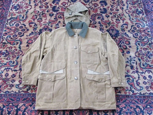 CC Filson Style/ Lot 66 Tin Cloth/ Waxed Canvas Coat with Hood - USA - Size 44 - product listing photo