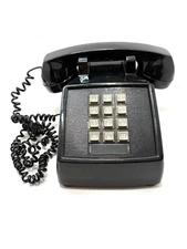 ITT Touch Tone Corded Land Line Phone Black Push Button