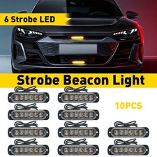 10X 6 Amber LED Side Marker Flash Strobe Light Kit Bar Fit Tow Truck Bus Marine