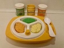 Vintage Fisher Price Fun With Food Baby  s Mealtime Set 1986