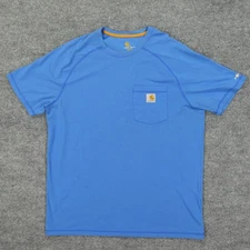 Carhartt Force Shirt Mens Large Blue Relaxed Fit Pocket Performance Tee