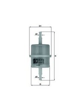 MAHLE Kraftstofffilter KL 63 Leitungsfilter 45,4mm für VW PASSAT B5 3B3 GOLF 4 3
