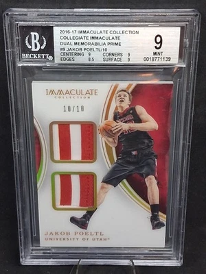 2016-17 Panini Immaculate Collegiate PRIME JAKOB POELTL DUAL Patch 10/10 BGS 9 - Bild 1 von 4