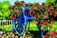 Seg De Paris Needlepoint canvas for halfstitch without yarn Unit-The Blue Plo...