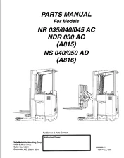 Yale NR035-040-045AC, NDR030AC A815 NS040 A816 Forklift Parts Catalog Manual PDF