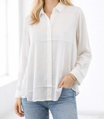 Bluse Milano Italy Weiß 46 3XL Damen Tunika Hemd Oberteil Glanz Shirt Np 79 Neu - Bild 1 von 4
