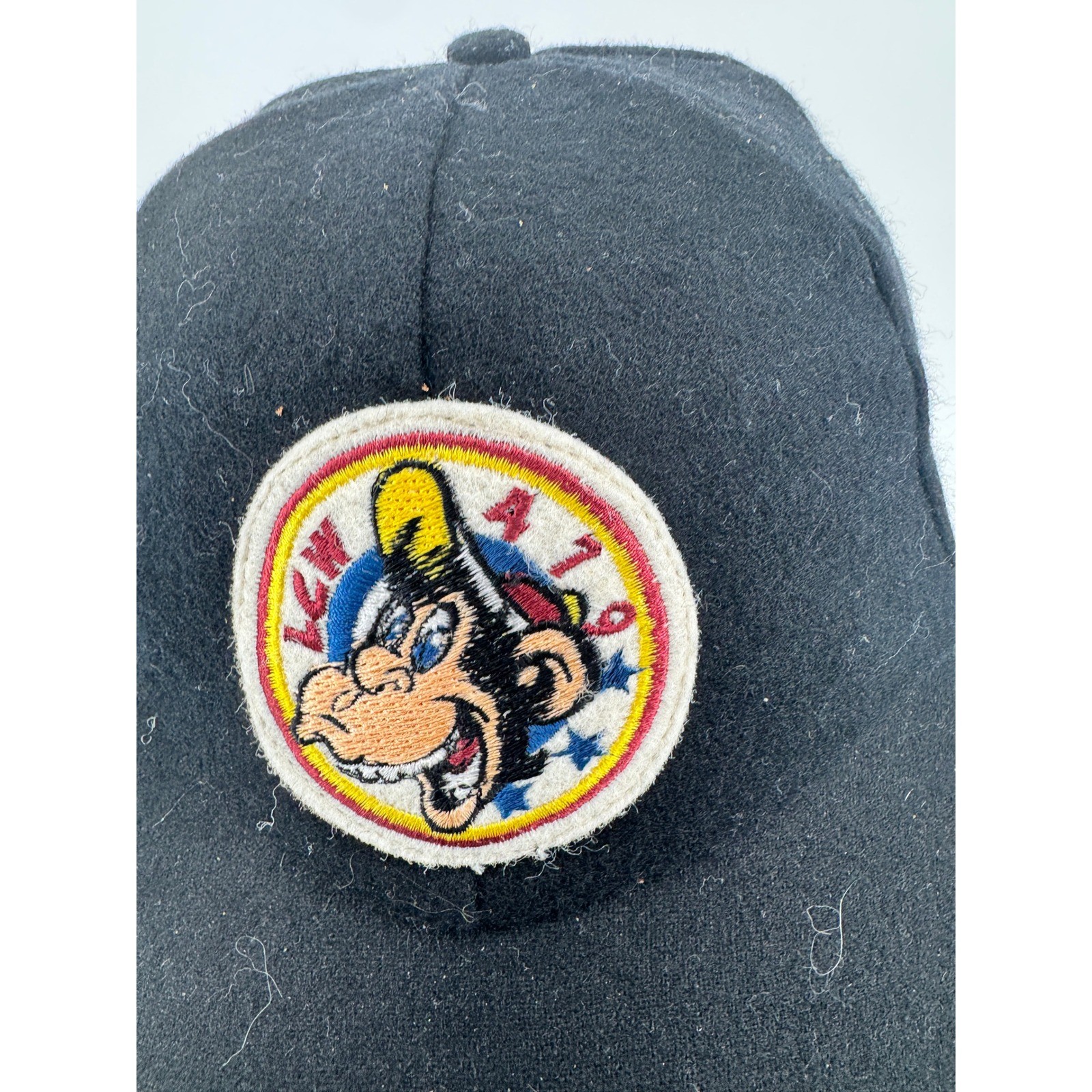 Vintage Monkey Character Patch Black Baseball Cap… - image 2
