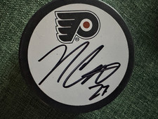 Noah Cates Philadelphia Flyers Autograph puck