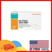 Pack of 50 No-Sting Skin Prep Wipes - Alcohol-Free Protection for All Skin Types
