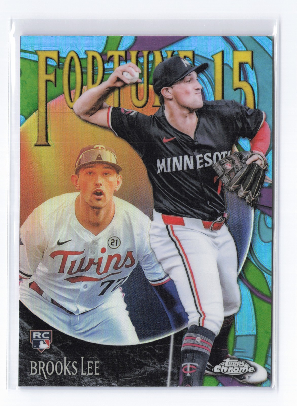 2025 Topps Chrome Fortune 15 Brooks Lee Rookie Card (RC) Twins F15-14
