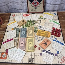 Vtg 1930 1940 Monopoly Game COMPLETE Parker Brothers Original Tokens Board Cards
