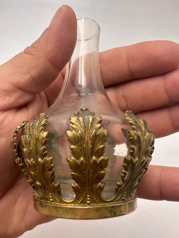 Rare vase en cristal Baccarat et bronze ca.1870 signé Dauminil Cambrai - Photo 1/4