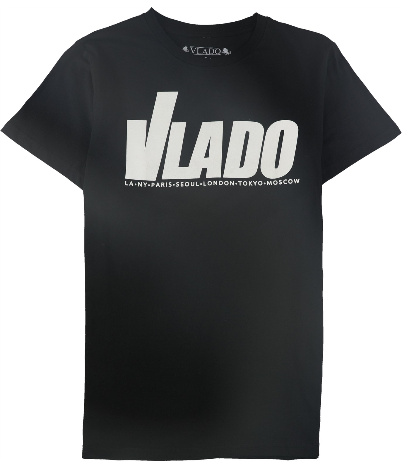 Vlado Mens Letter Print Graphic T-Shirt, Black, Small