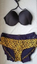 Next Plunge Bikini navy 32DD/E top 4 x boy shorts briefs size 8 New Tags BNWT