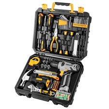 Tool Set:Tool Kit with 8V Cordless Drill,Tool Box with Drill,Hand Drill Yellow