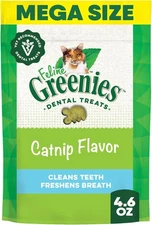 Greenies Adult Cat Dental Chews - Catnip Flavor, Natural Vet-Recommended 4.6 oz